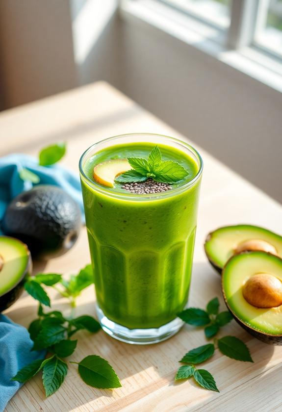 creamy avocado green smoothie