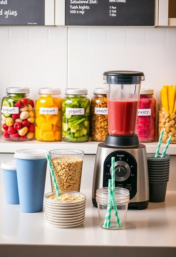create smoothie preparation area