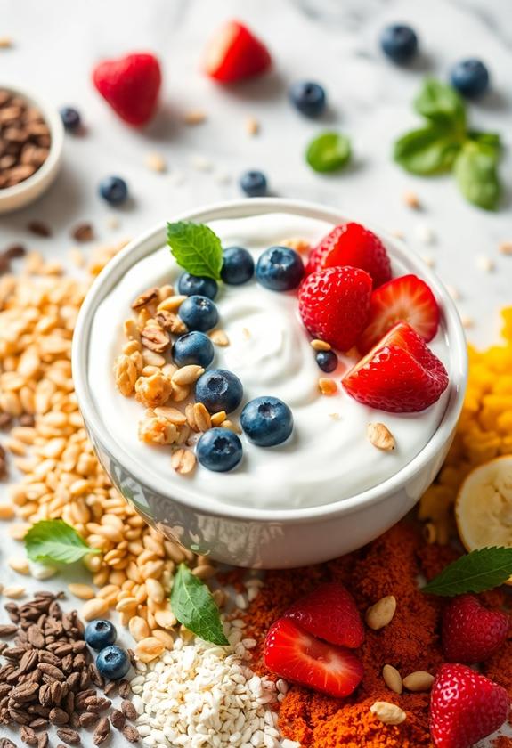 delicious berries and yogurt