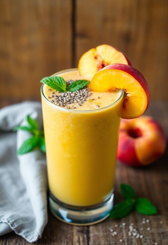 delicious peach protein drink