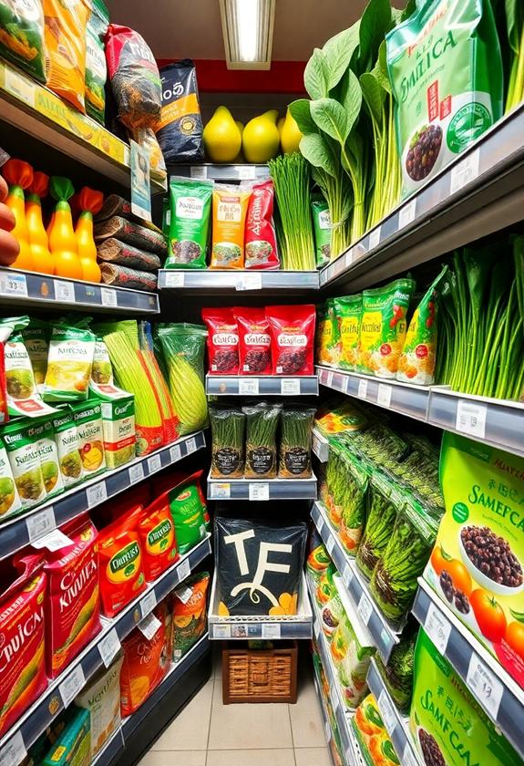 diverse asian grocery options