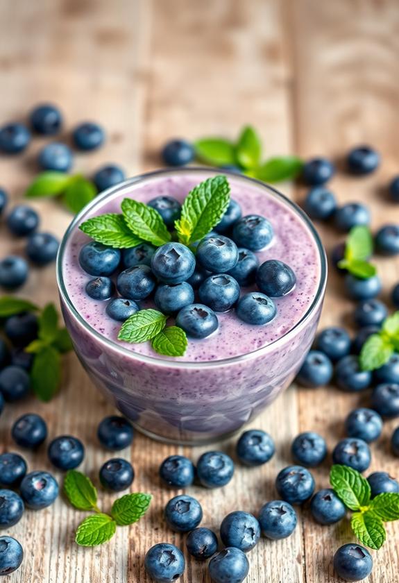 fresh summer blueberry harvest
