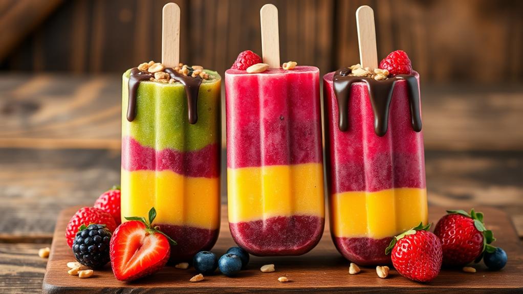 fun layers for smoothie popsicles