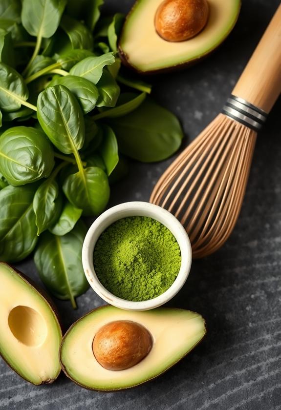 green tea powder beverage