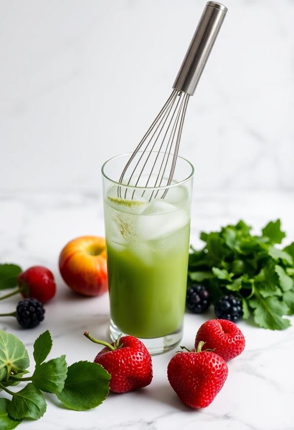 green tea smoothie preparation