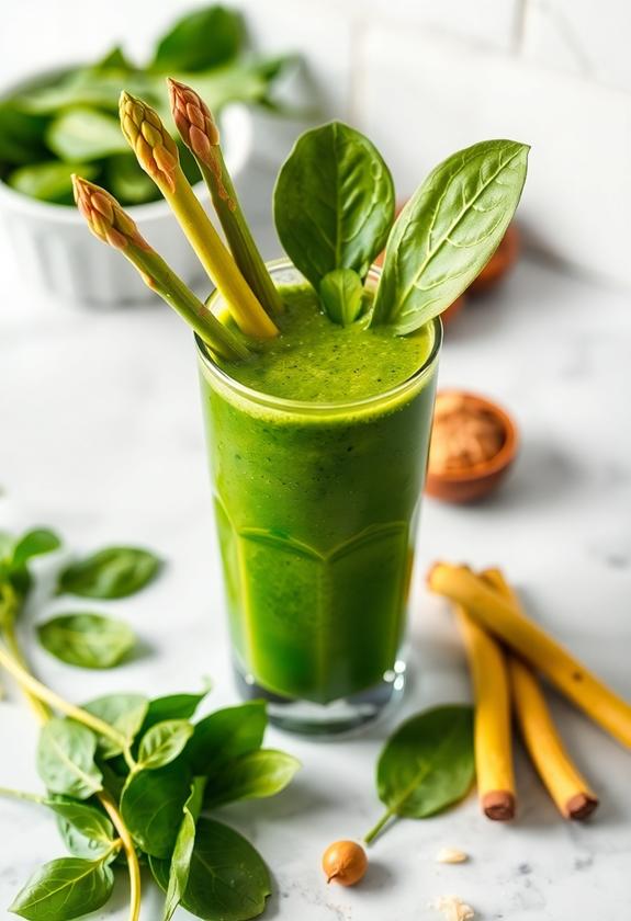 green vegetable health drink