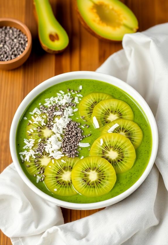 healthy green smoothie bowl