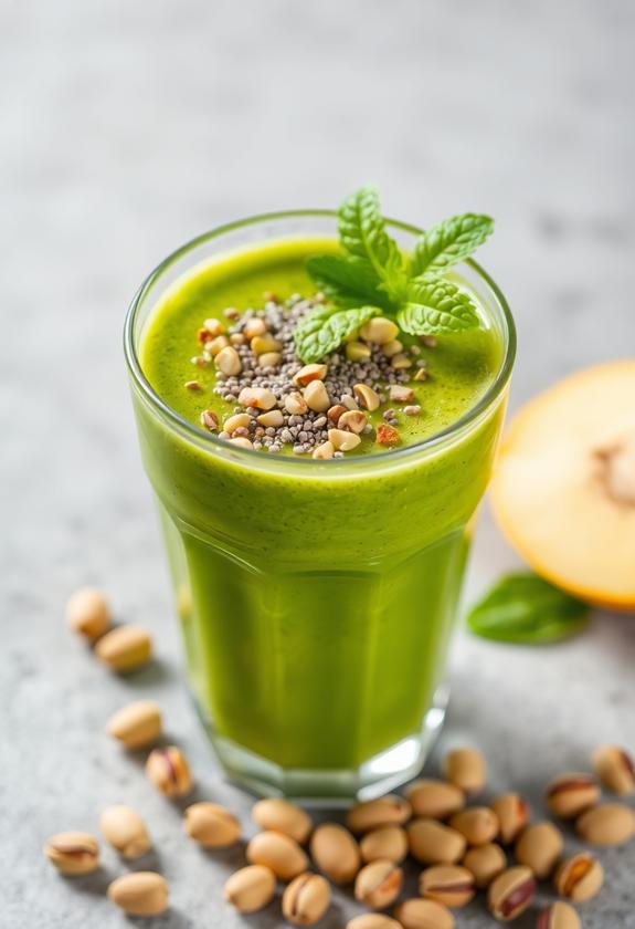 nutritious pistachio green smoothie