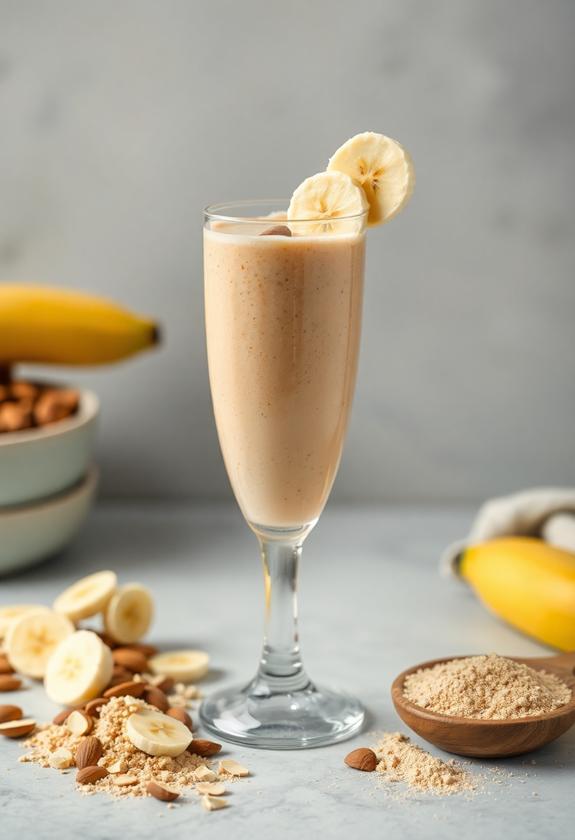 protein packed nutty banana shake