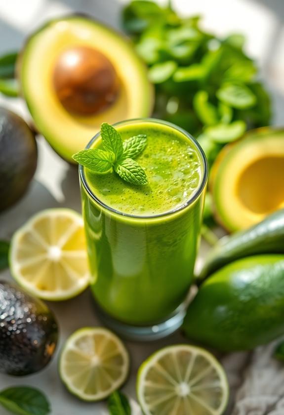 refreshing avocado mint drink