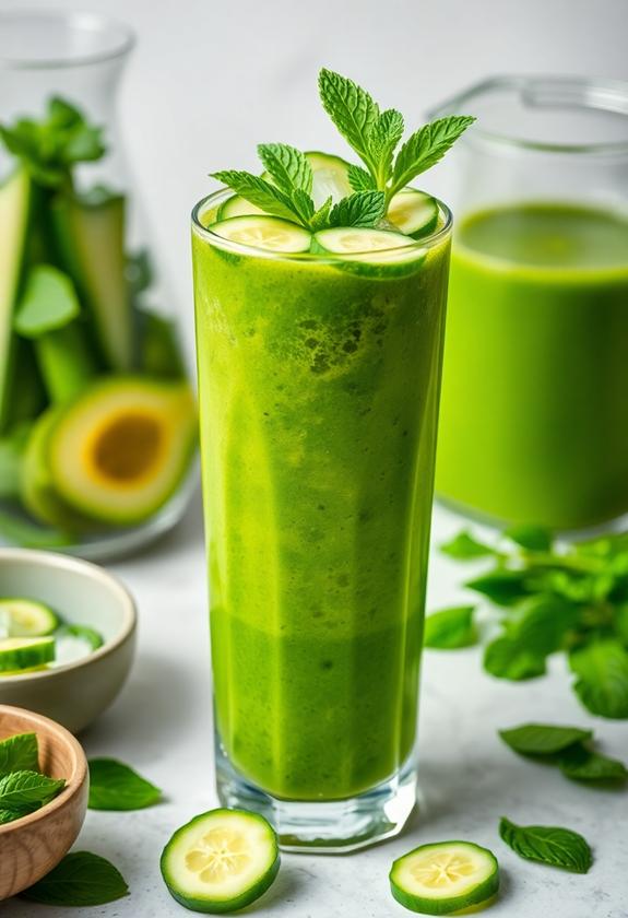 refreshing cucumber mint beverage