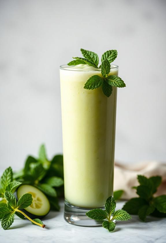 refreshing cucumber mint beverage