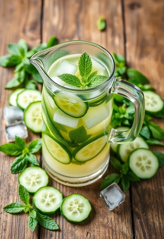 refreshing cucumber mint beverage