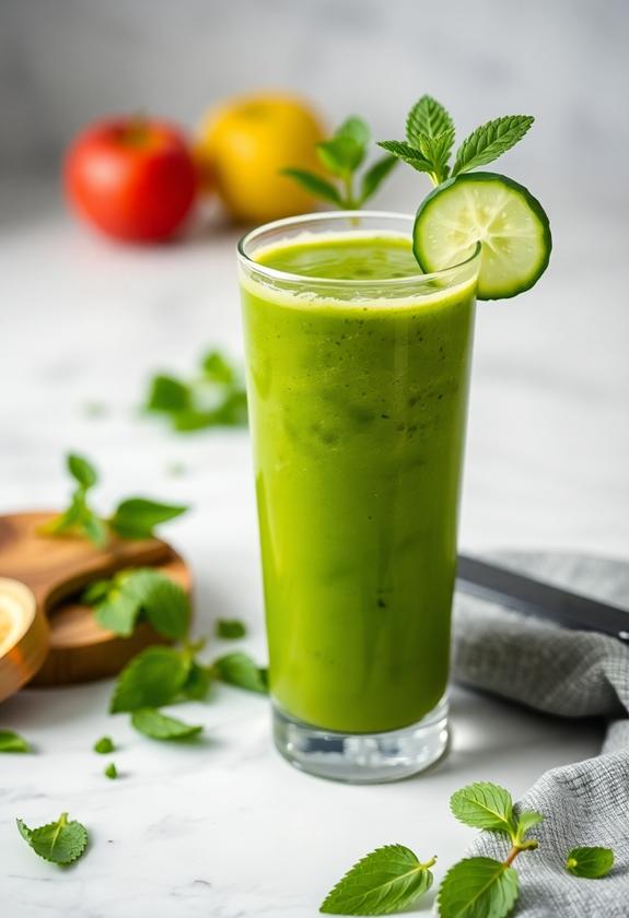 refreshing cucumber mint beverage