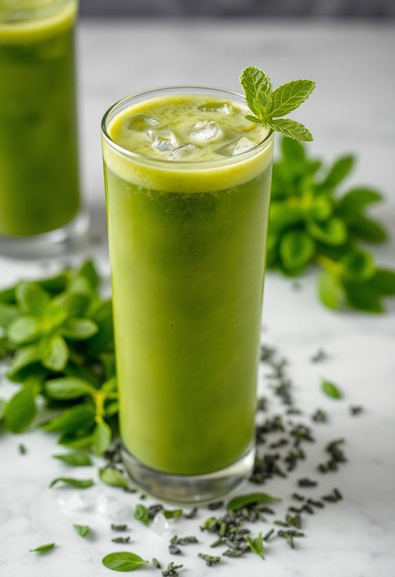 refreshing minty green beverage