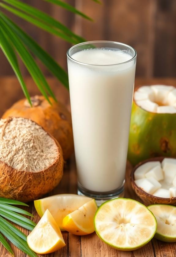 refreshing tropical coconut drink