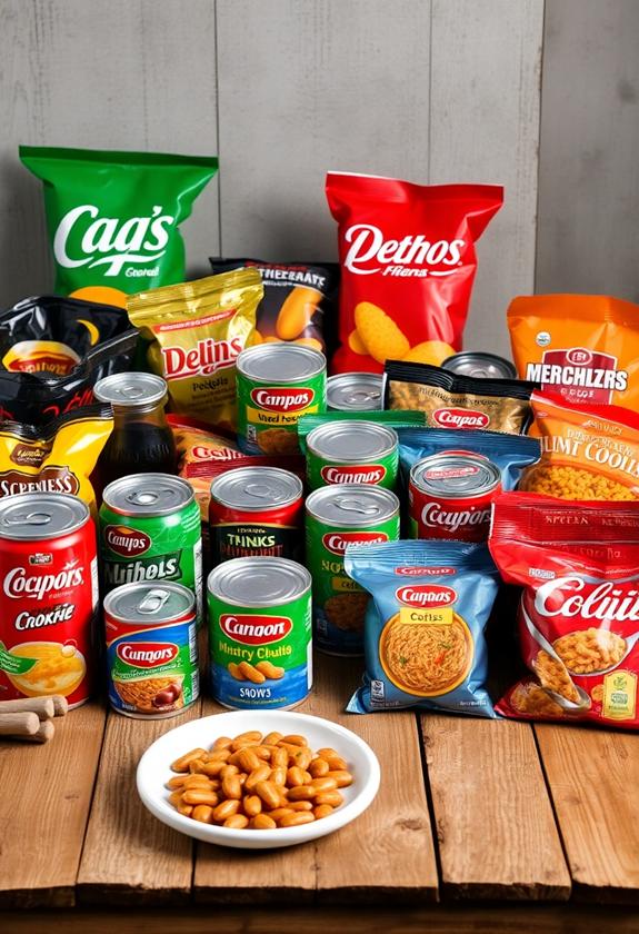 varieties of processed foods