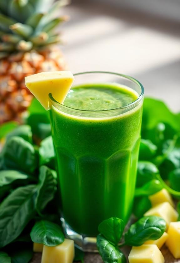 vibrant spinach pineapple smoothie